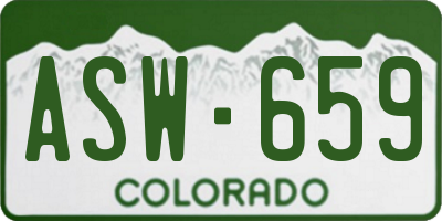 CO license plate ASW659