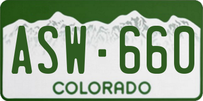 CO license plate ASW660