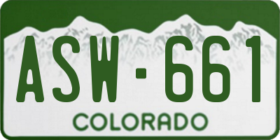 CO license plate ASW661