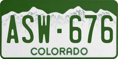 CO license plate ASW676