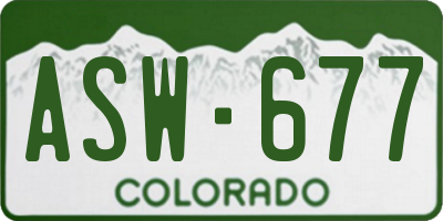 CO license plate ASW677