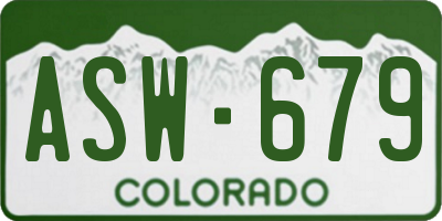 CO license plate ASW679