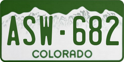 CO license plate ASW682