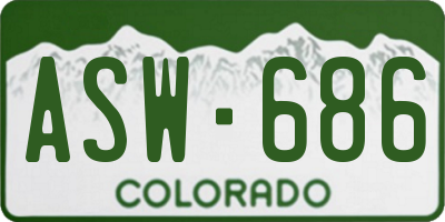 CO license plate ASW686