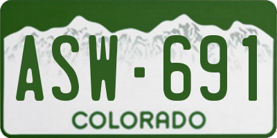 CO license plate ASW691