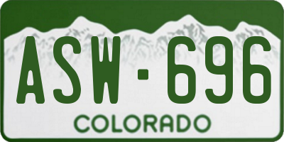 CO license plate ASW696