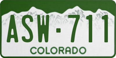 CO license plate ASW711