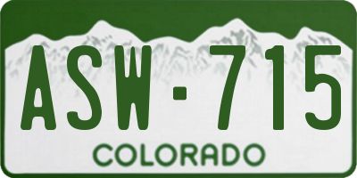 CO license plate ASW715