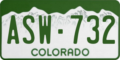 CO license plate ASW732