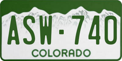 CO license plate ASW740