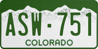 CO license plate ASW751