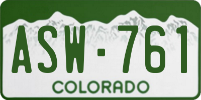 CO license plate ASW761