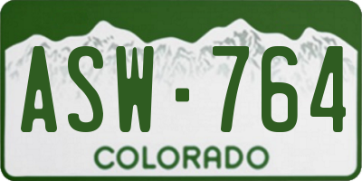 CO license plate ASW764