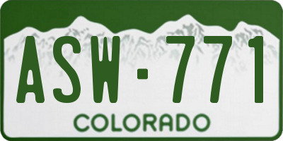 CO license plate ASW771