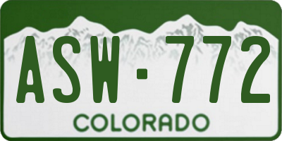 CO license plate ASW772