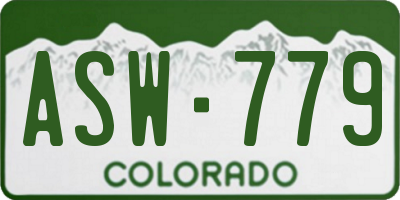 CO license plate ASW779