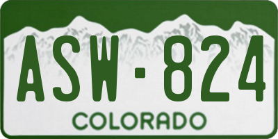 CO license plate ASW824