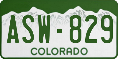 CO license plate ASW829