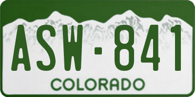 CO license plate ASW841