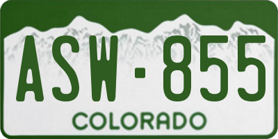 CO license plate ASW855