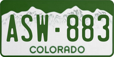 CO license plate ASW883