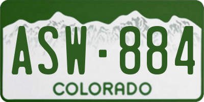 CO license plate ASW884
