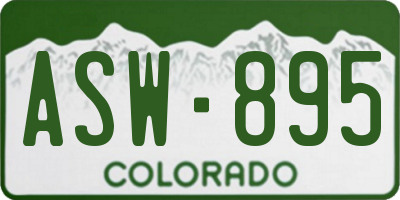 CO license plate ASW895