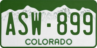 CO license plate ASW899