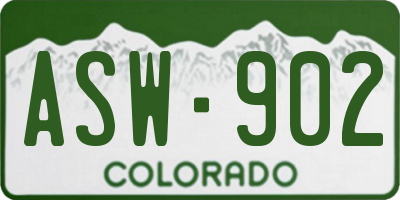 CO license plate ASW902