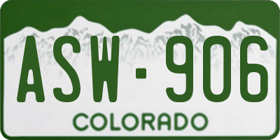 CO license plate ASW906