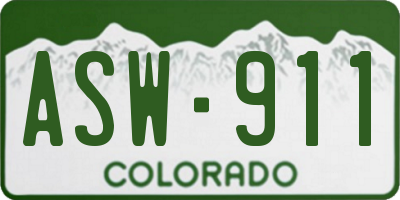 CO license plate ASW911