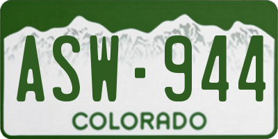 CO license plate ASW944
