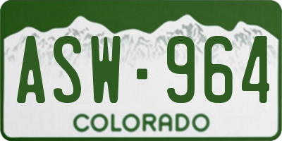 CO license plate ASW964
