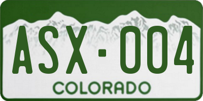 CO license plate ASX004