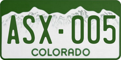 CO license plate ASX005