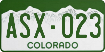 CO license plate ASX023