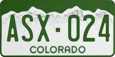 CO license plate ASX024