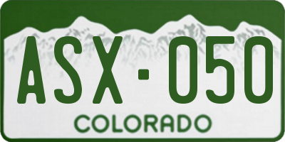 CO license plate ASX050