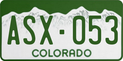 CO license plate ASX053