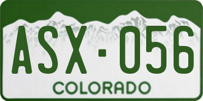 CO license plate ASX056