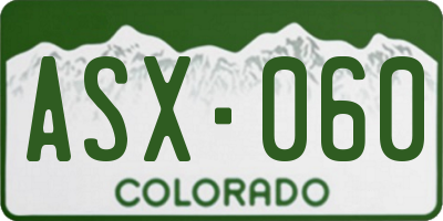 CO license plate ASX060