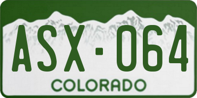 CO license plate ASX064
