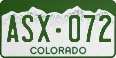 CO license plate ASX072