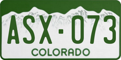 CO license plate ASX073