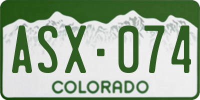 CO license plate ASX074