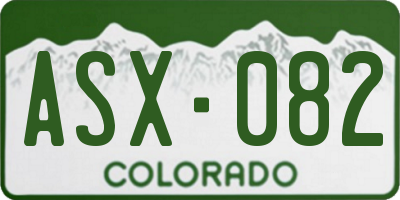 CO license plate ASX082