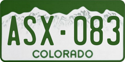 CO license plate ASX083