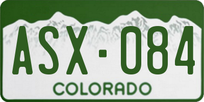 CO license plate ASX084