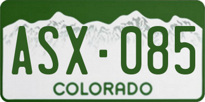 CO license plate ASX085