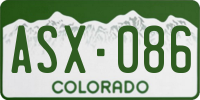 CO license plate ASX086